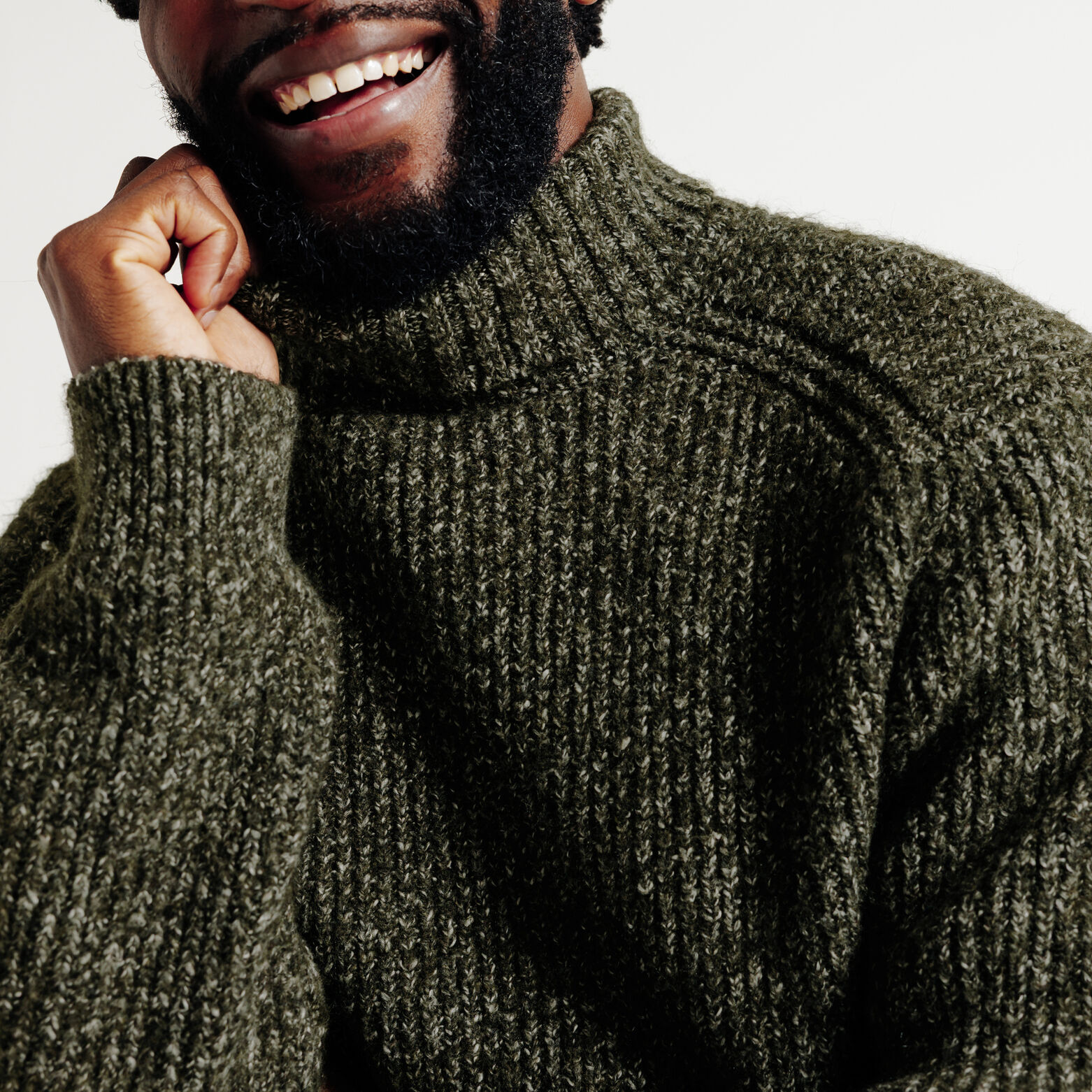 Trui rolkraag in tweed