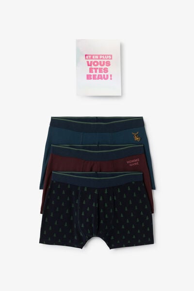 Coffret 3 boxers esprit No&euml;l