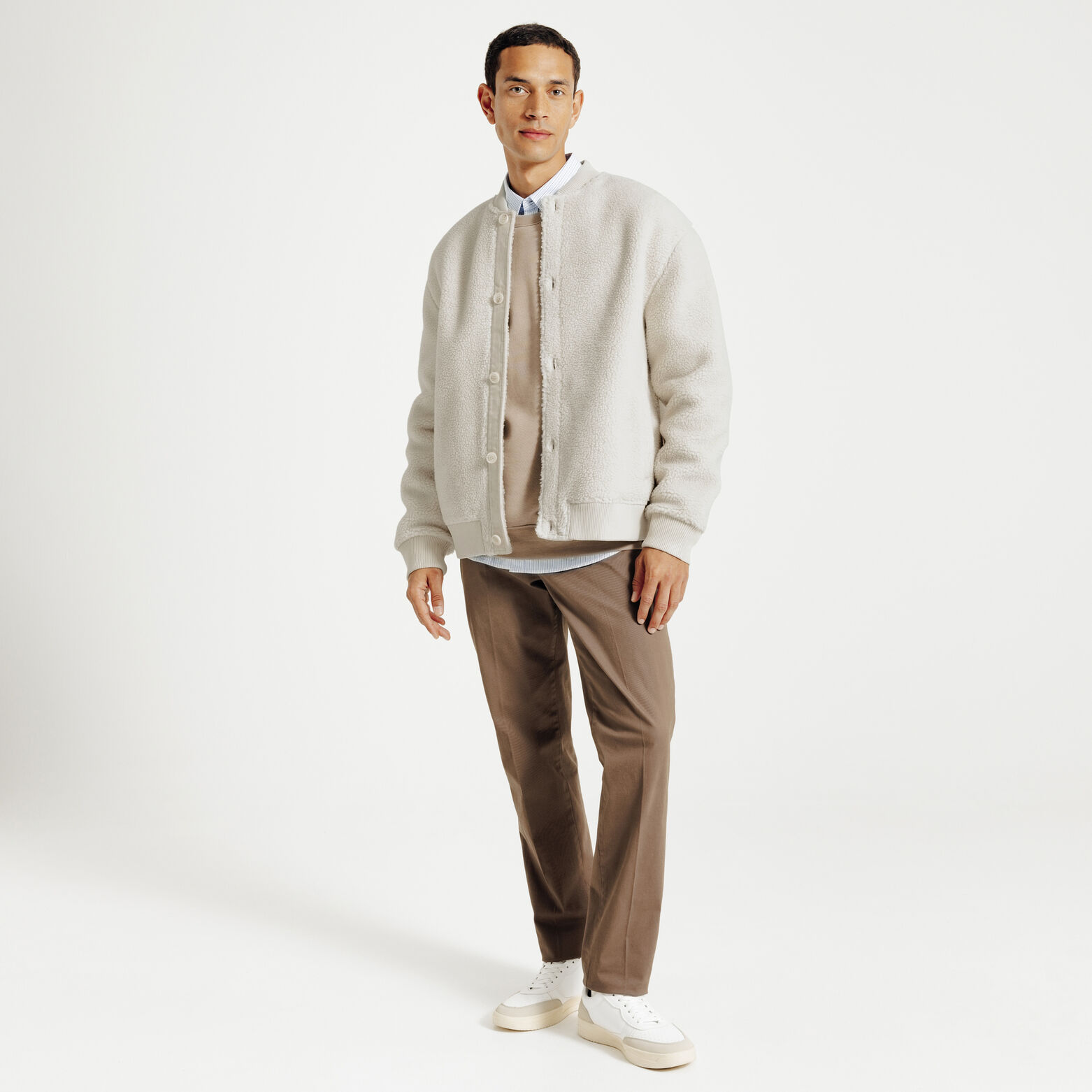 Sweat boutonn&eacute; en sherpa