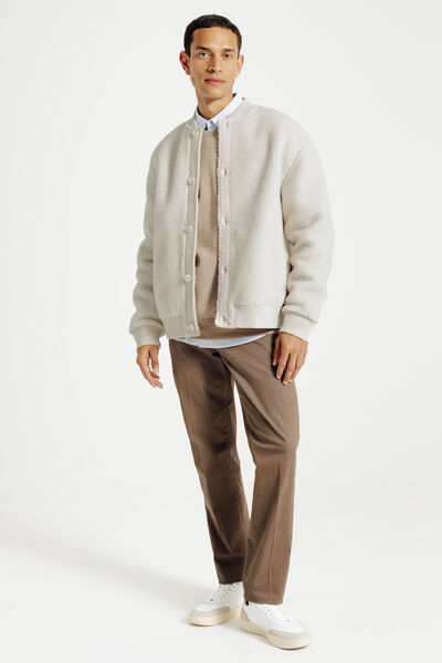 Sweat boutonn&eacute; en sherpa