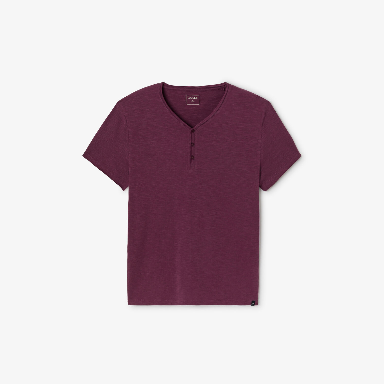 Tee shirt col tunisien mati&egrave;re flamm&eacute;e