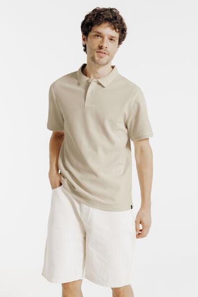 Polo manches courtes piqu&eacute; uni
