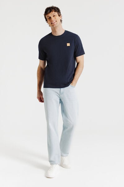 Tee shirt mati&egrave;re flamm&eacute;e broderie poitrine