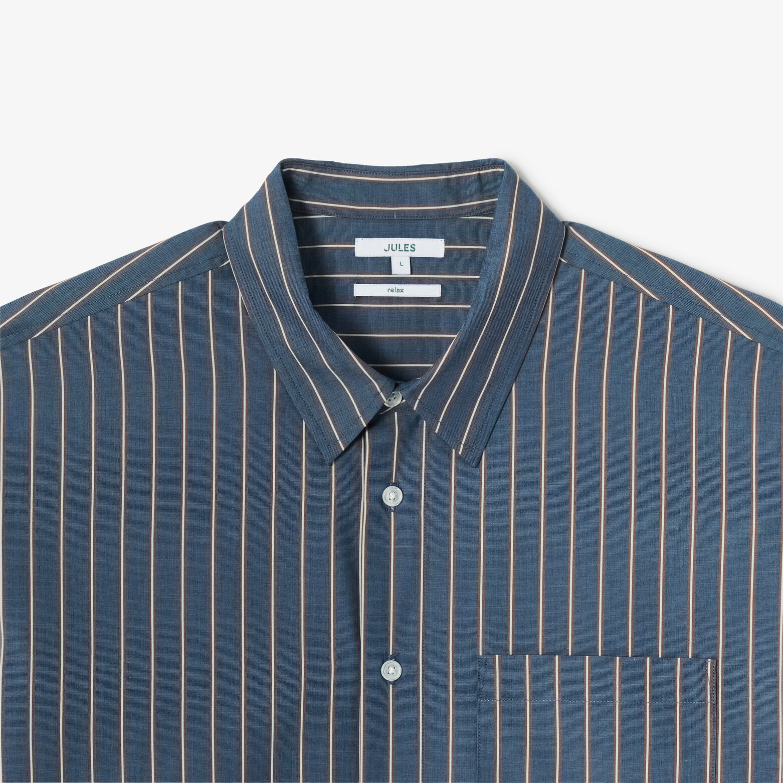 Chemise boxy en coton ray&eacute;e