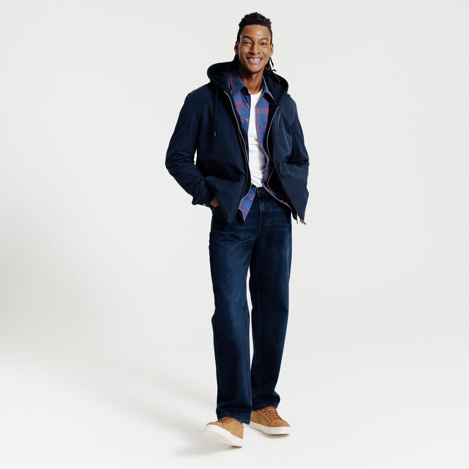 Chemise regular &agrave; carreaux en coton