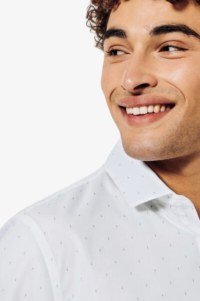 Chemise sans repassage en coton imprim&eacute;e