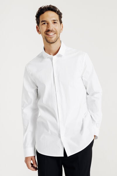 Chemise regular unie coton