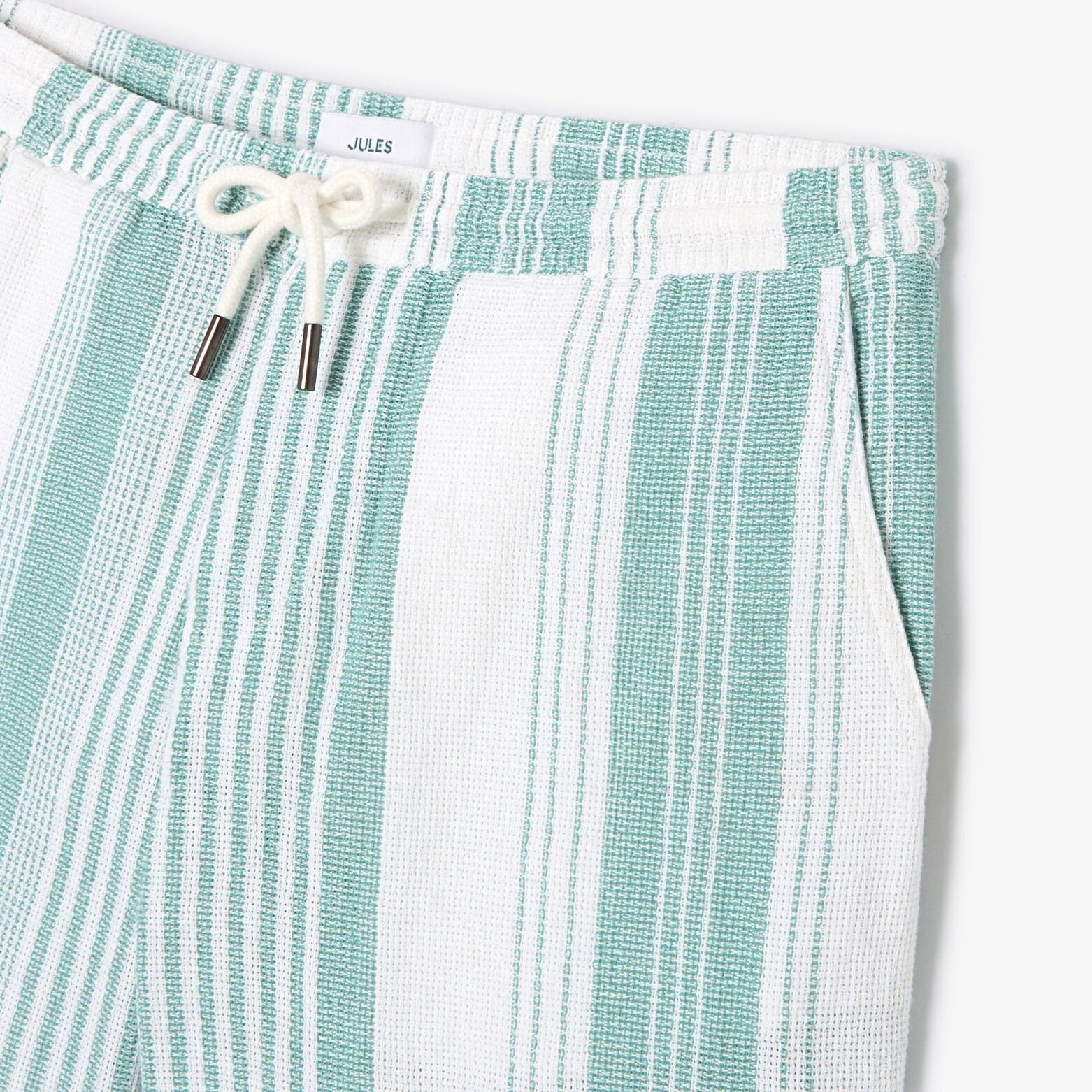 Bermuda met gestreepte fantasieprint in reli&euml;fsto