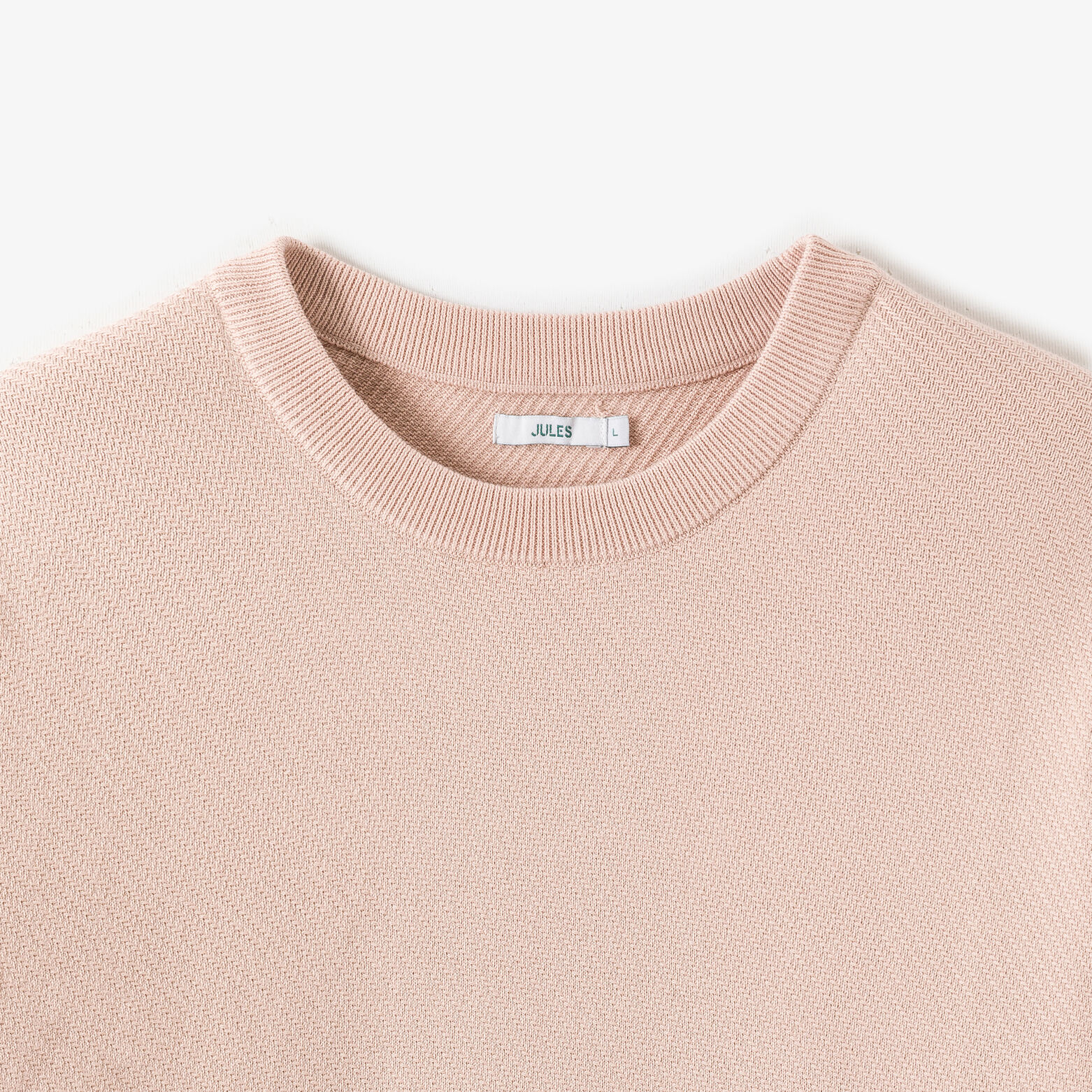 Trui ronde hals in fantasie-stekenpatroon