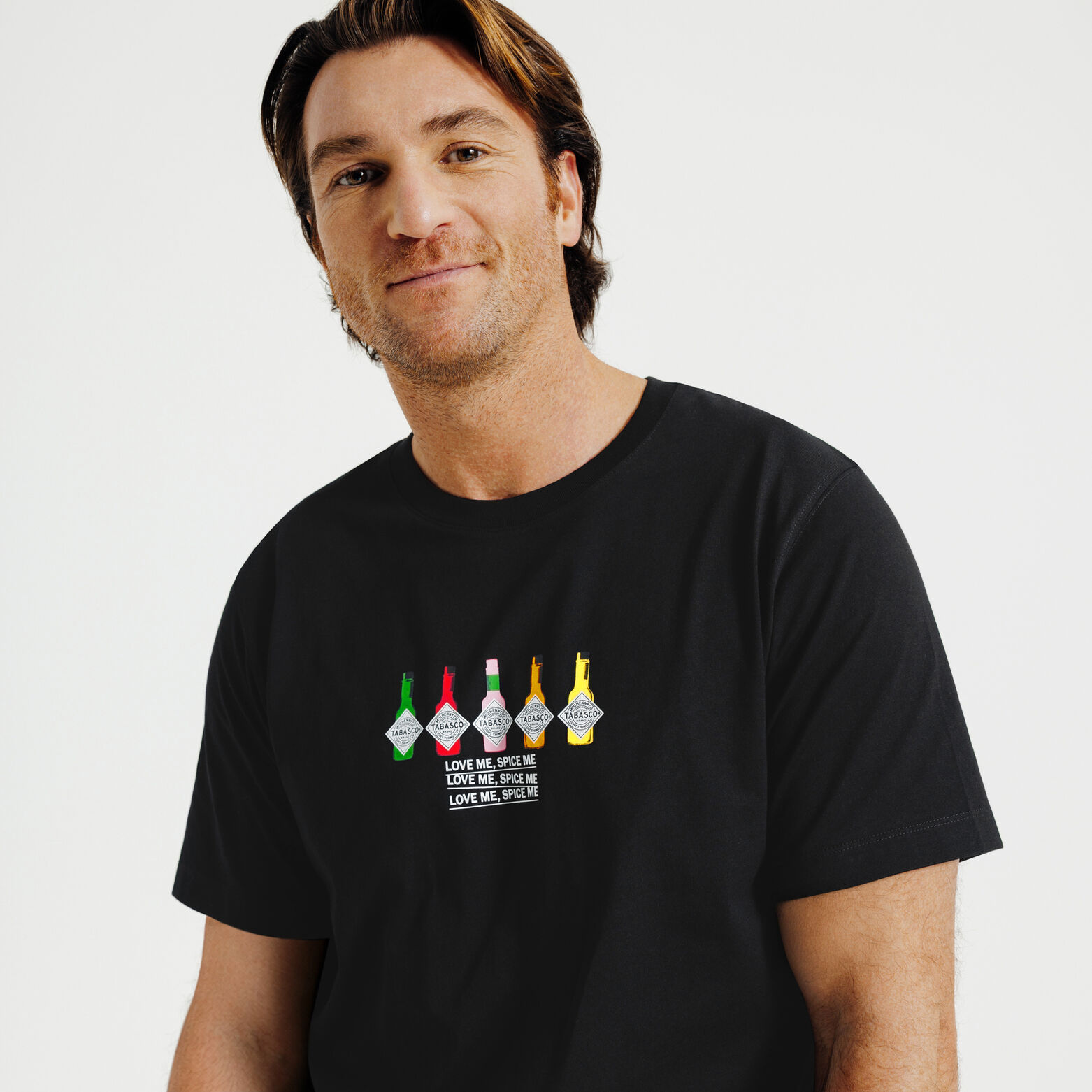 Tee shirt imprim&eacute; poitrine licence Tabasco