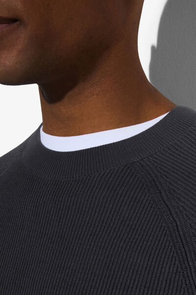 Trui met ronde hals in ribstof