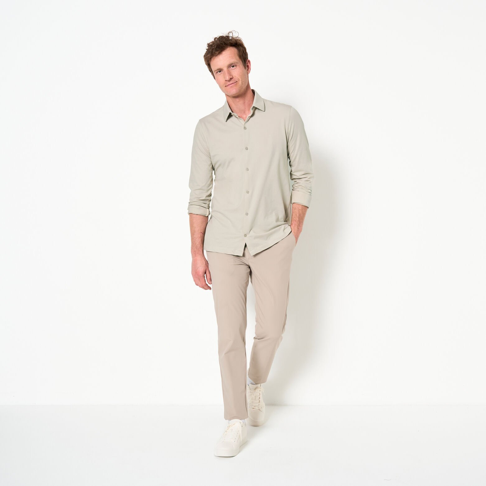 Chemise en maille coton slim