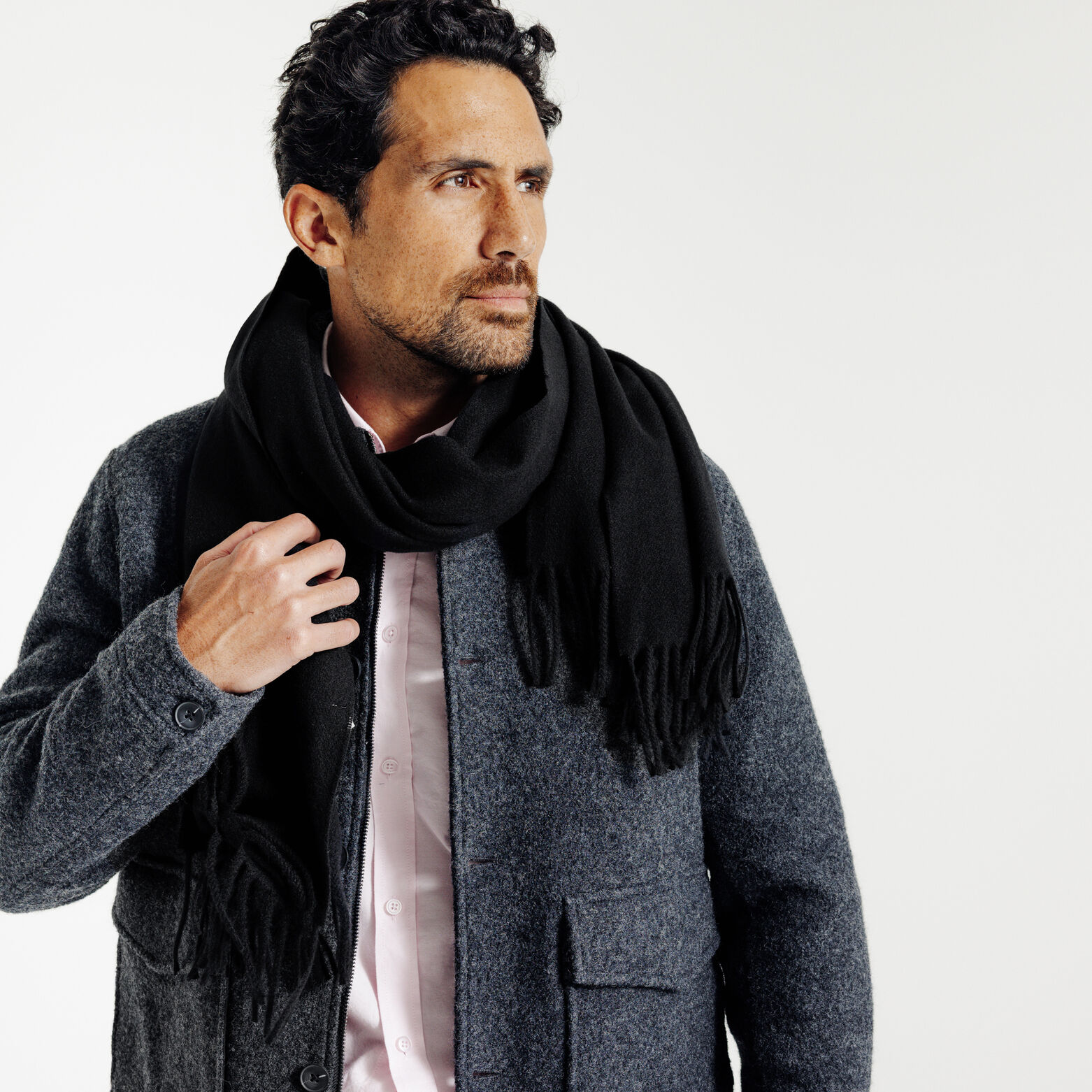 Effen sjaal met zacht aspect