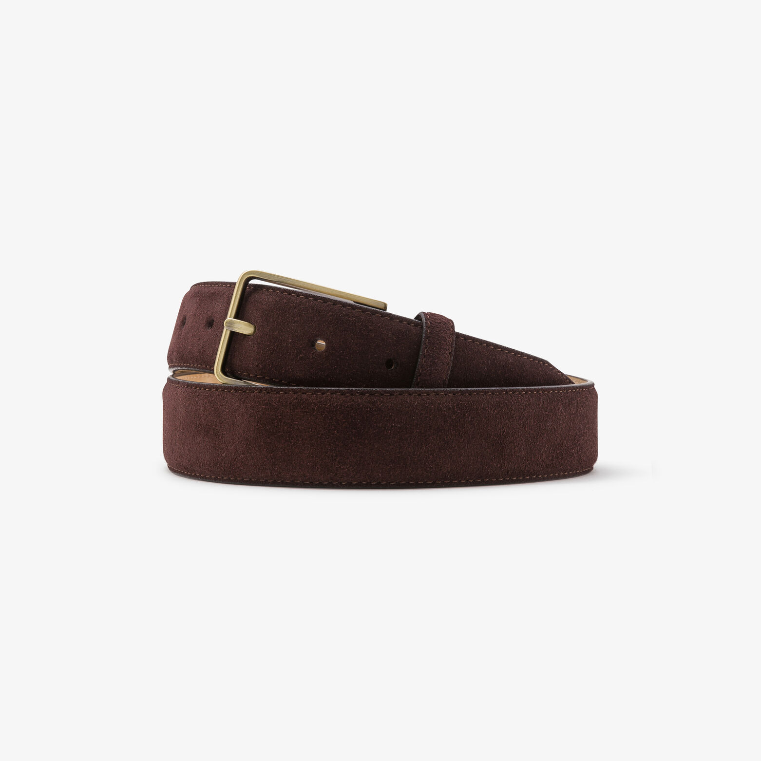 Ceinture en cuir su&egrave;de &agrave; boucle