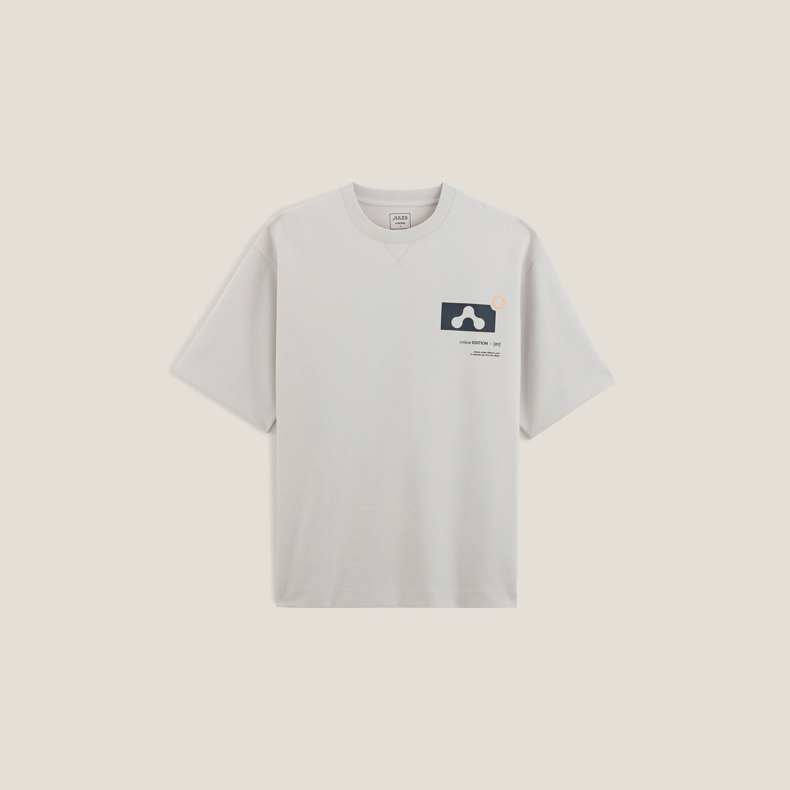 Tee shirt oversize col rond imprim&eacute;