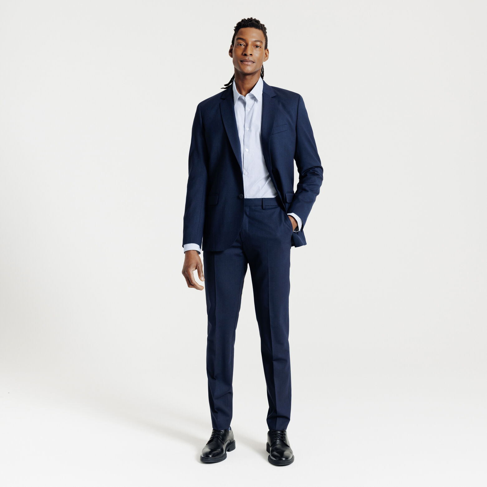 Chemise regular ray&eacute;e en coton