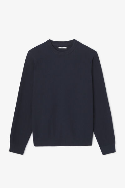 Pull col rond jeux de points fantaisie