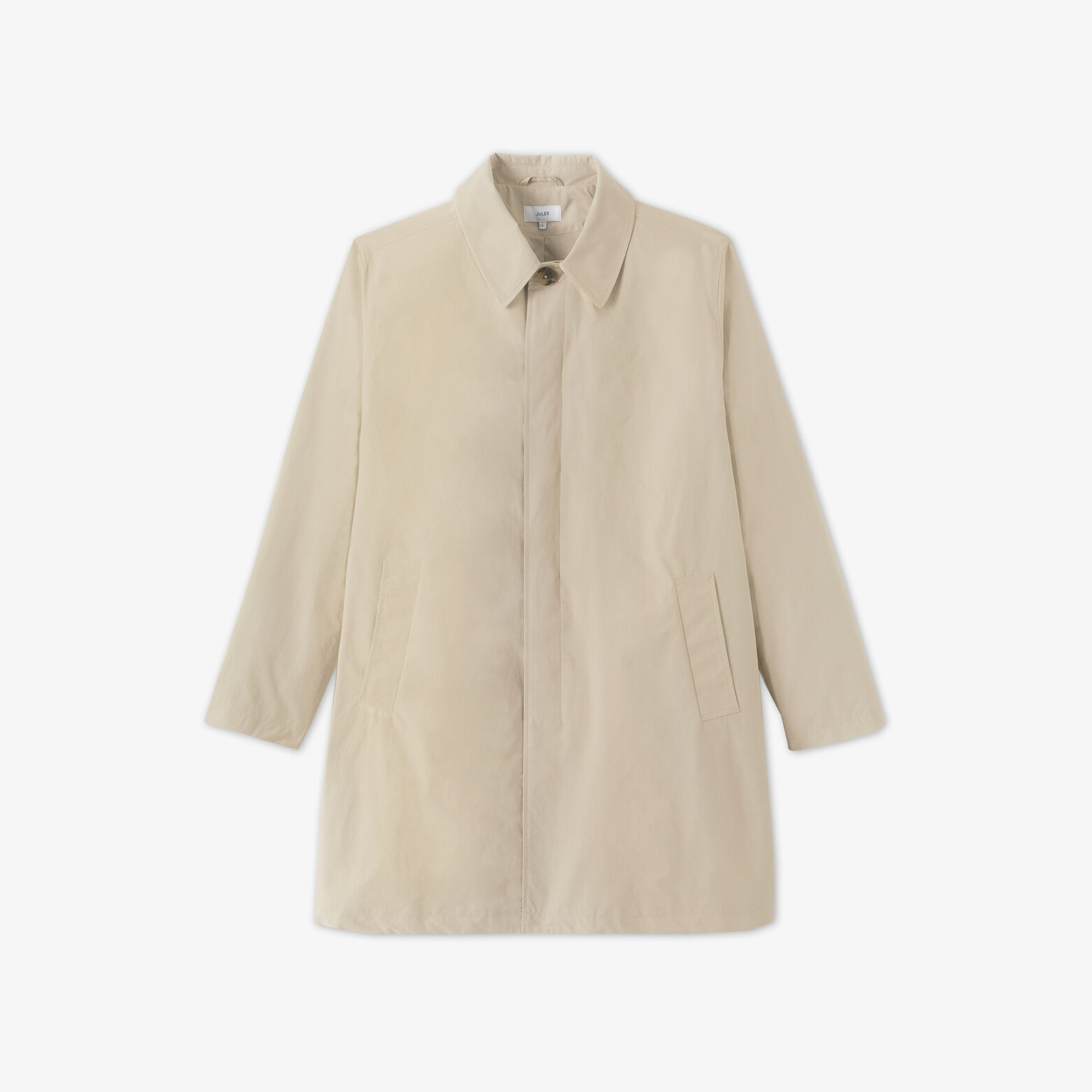 Trench long col chemise doubl&eacute;