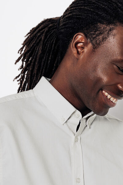 Chemise oxford en coton ray&eacute;e