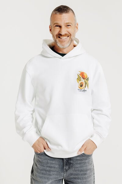 Sweat &agrave; capuche imprim&eacute; japonais devant dos