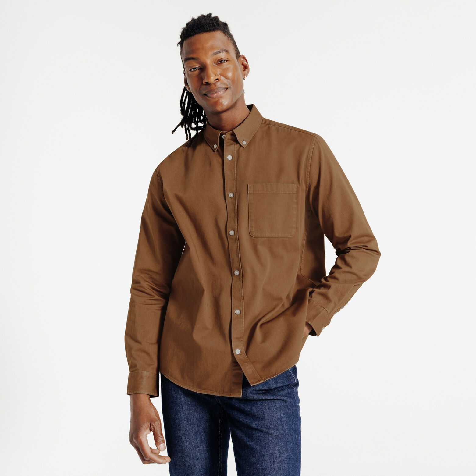 Effen hemd in katoen