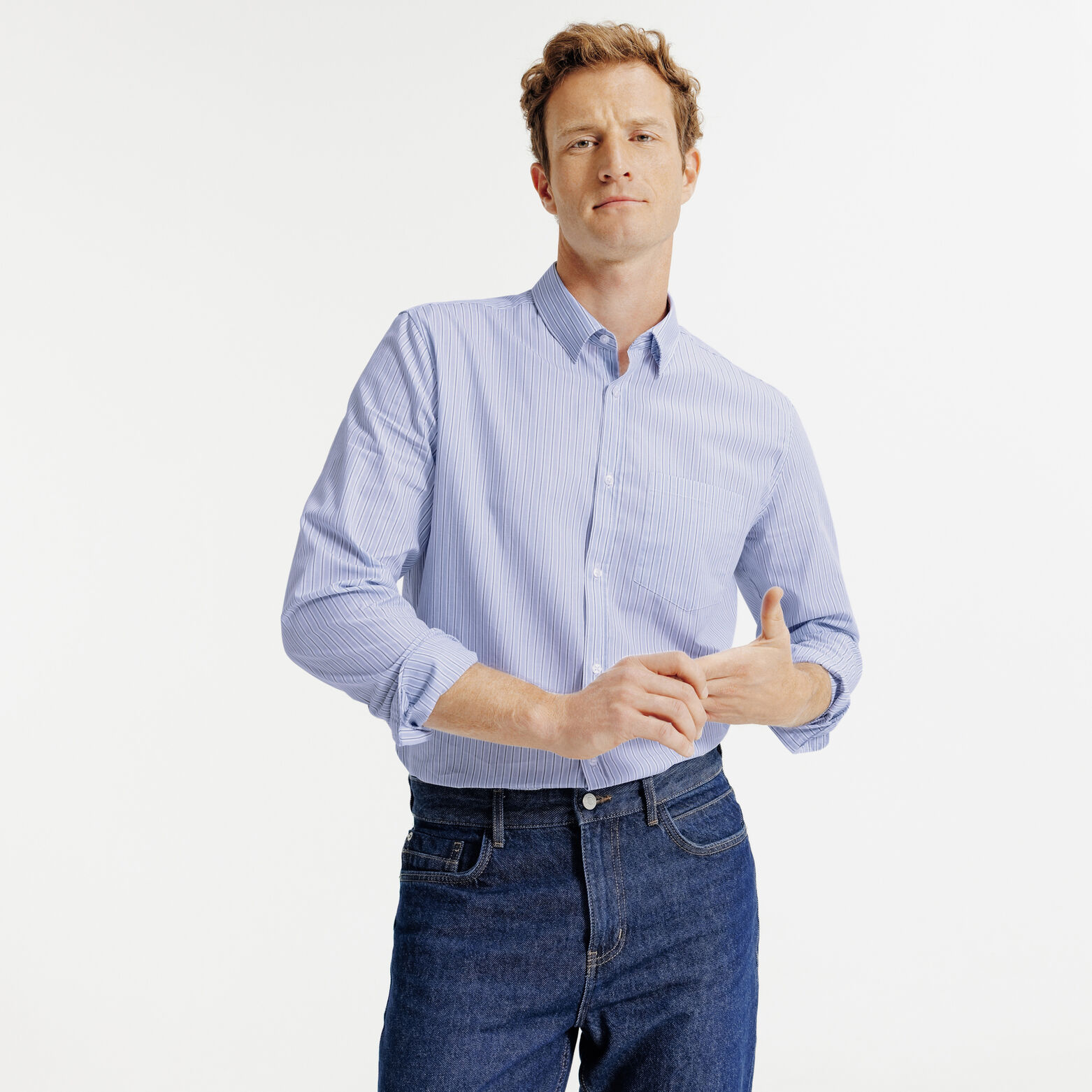 Gestreept hemd in katoen