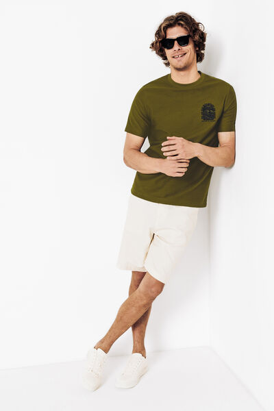 Geborduurd t-shirt in reli&euml;fstof