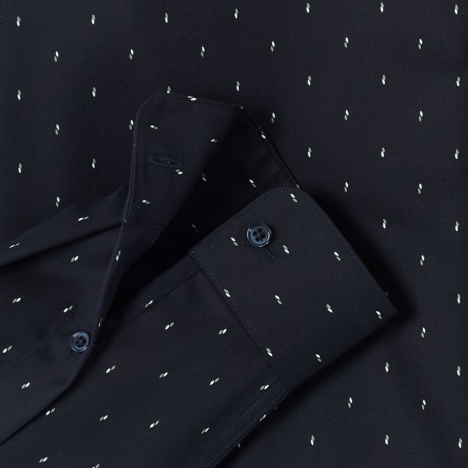 Slim hemd met microprint in katoen