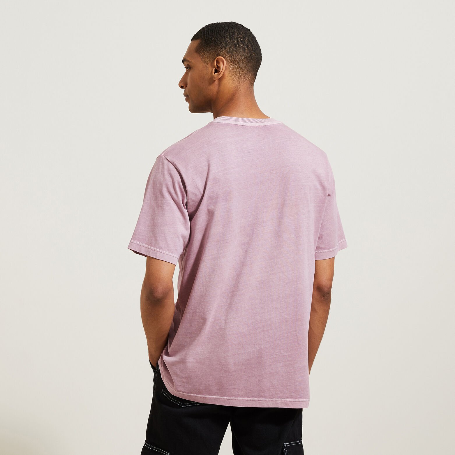 Tee shirt col rond imprim&eacute; poitrine en coton