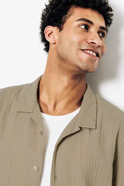 Chemisette en gaze de coton col requin