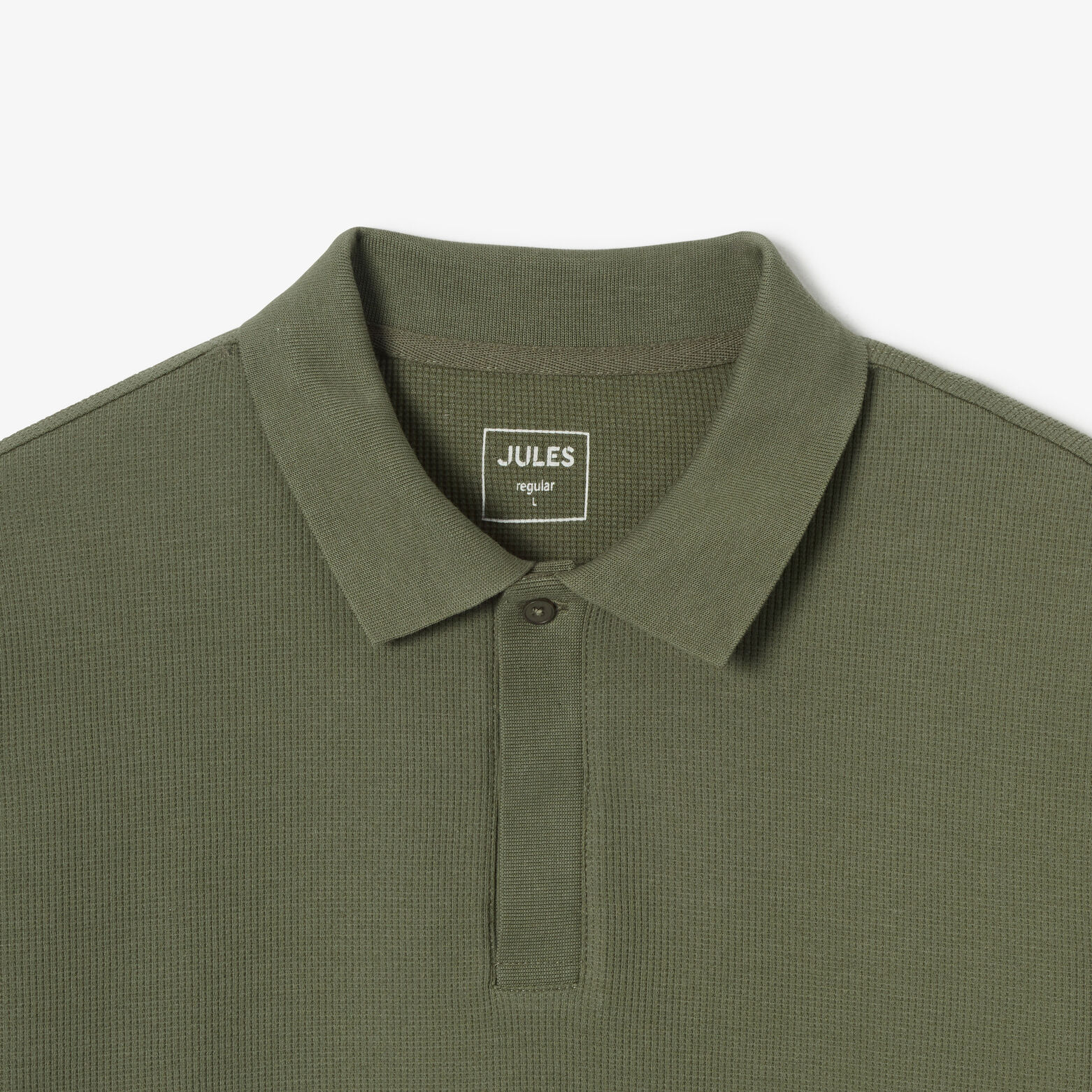 Polo lange mouwen in wafelstof