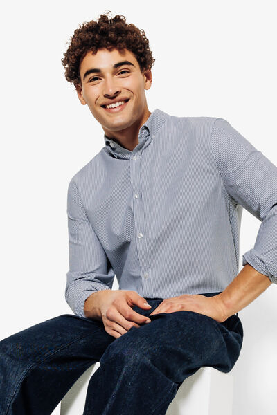 Chemise oxford en coton ray&eacute;e