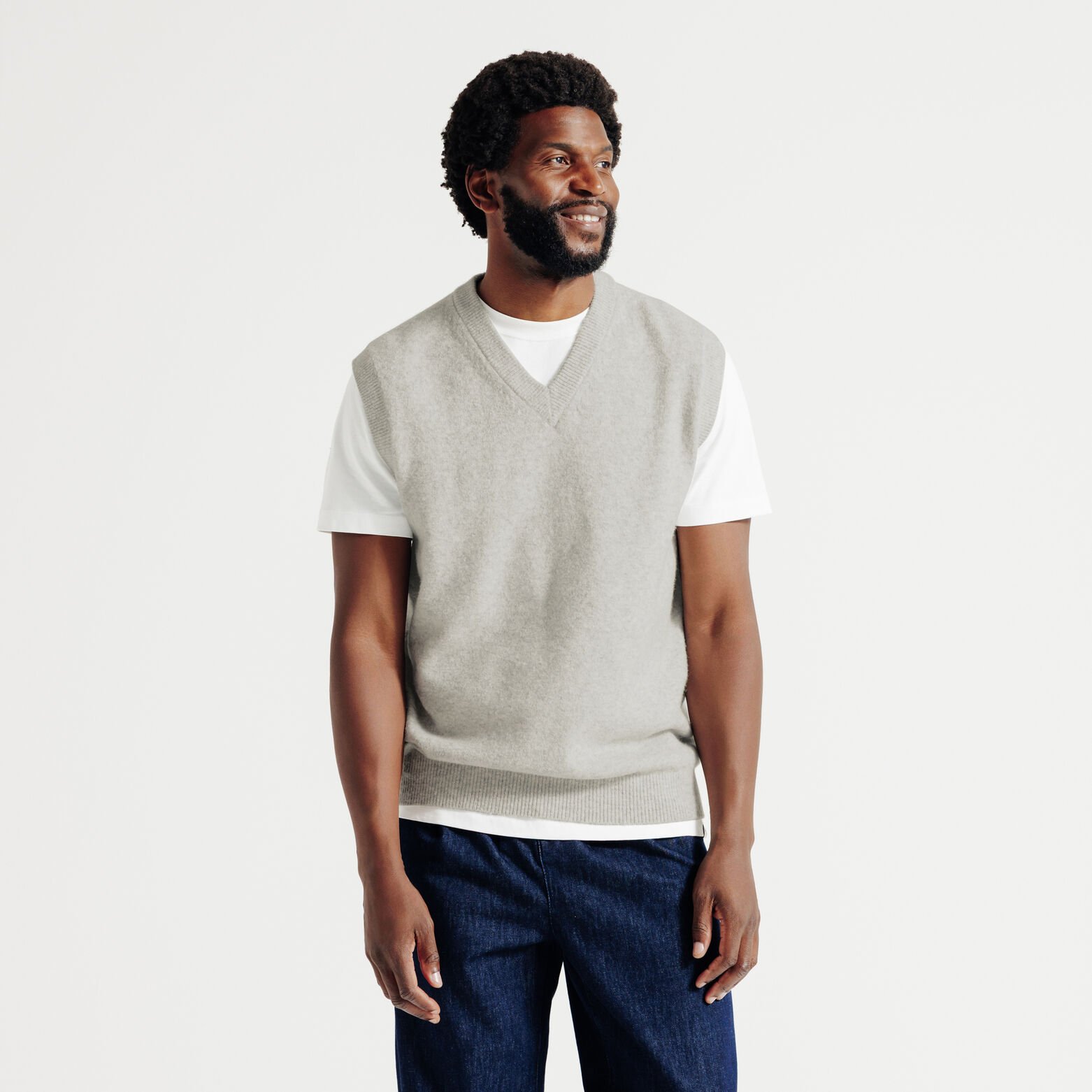 Trui met V-hals zonder mouwen