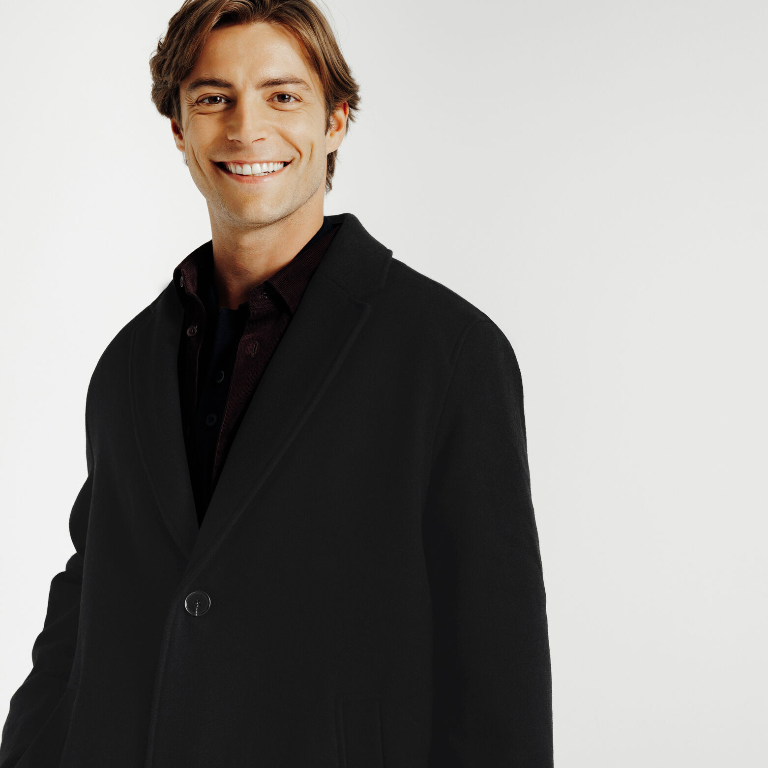 Manteau hiver long col tailleur