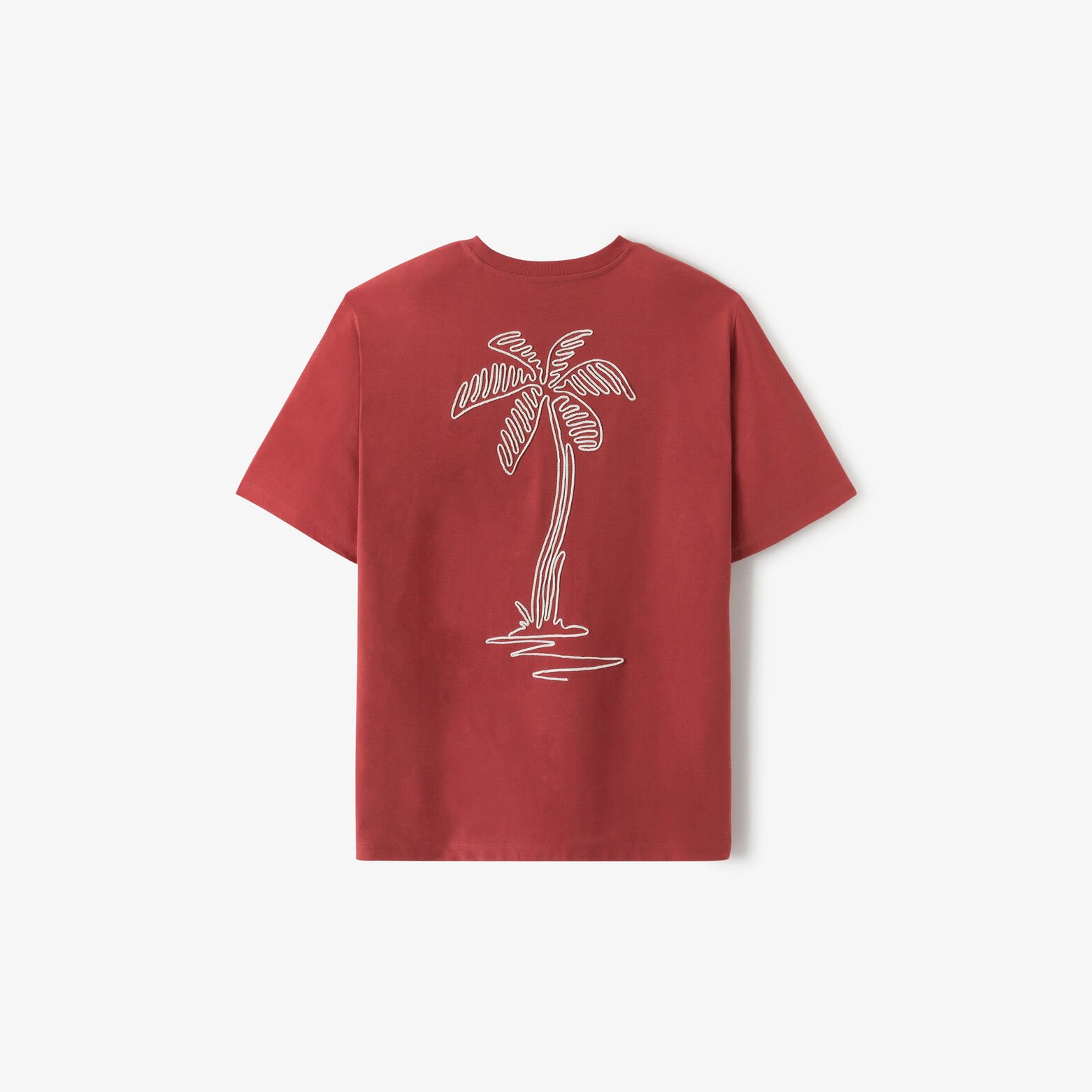 Tee shirt mati&egrave;re fantaisie broderie palmier