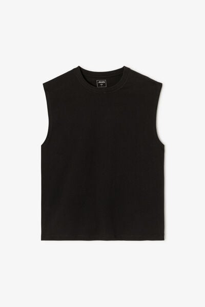 Effen mouwloos hemdje met ronde hals in katoen