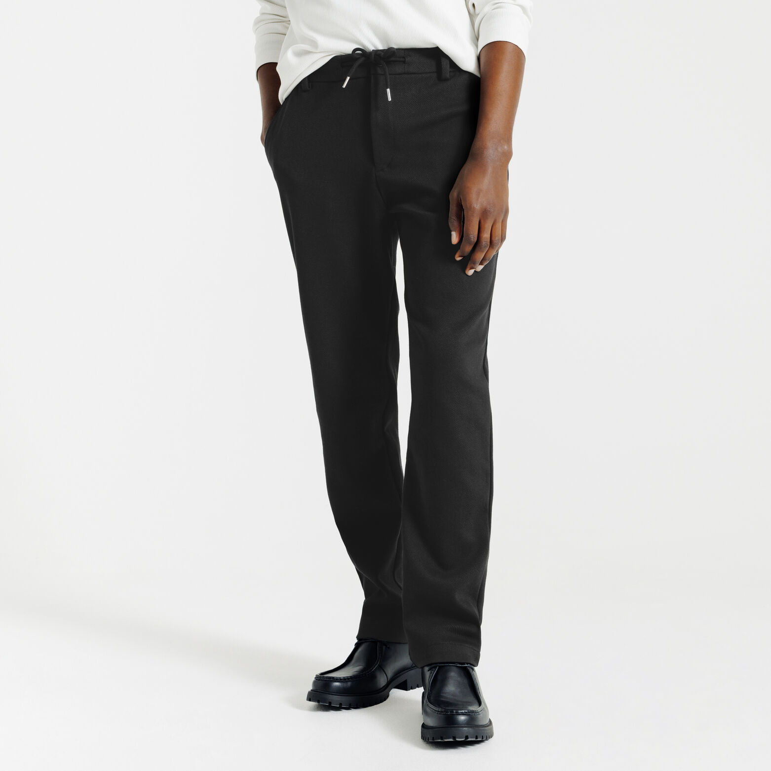 Ensemble surchemise et pantalon chino en maille - Noir