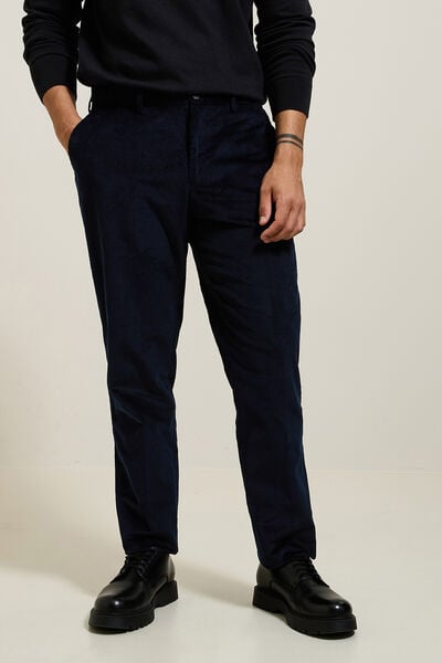 Pantalon de costume confort en velours c&ocirc;tel&eacute;