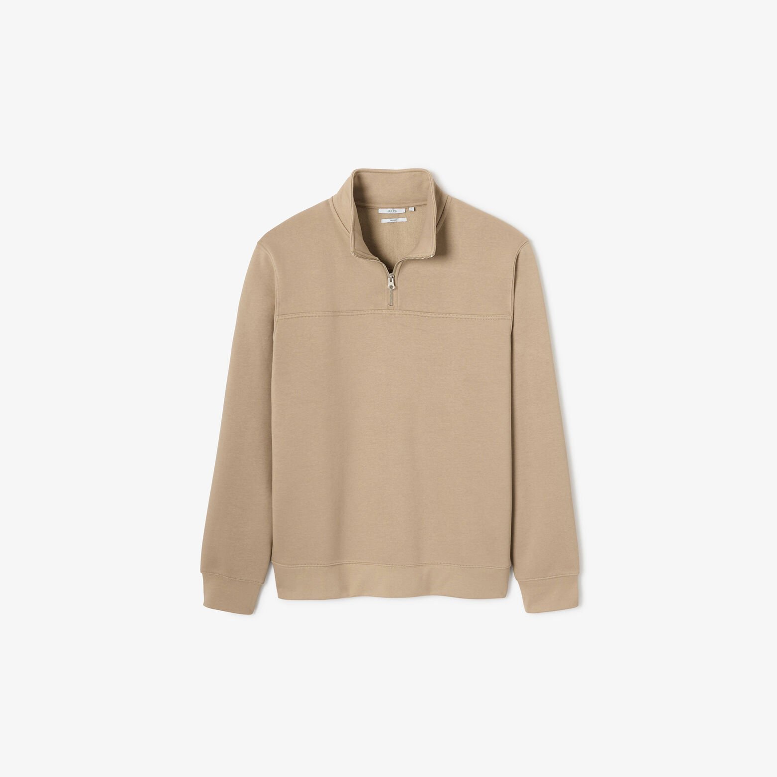 Sweat col montant zipp&eacute; uni