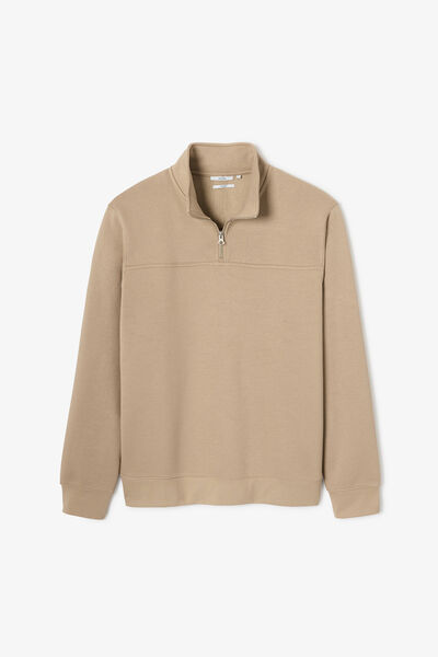 Sweat col montant zipp&eacute; uni