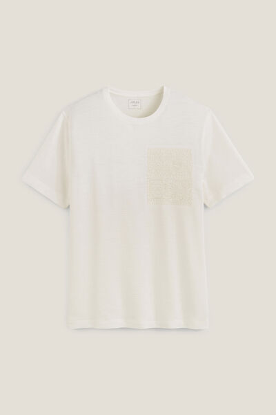 Tee shirt mati&egrave;re reli&eacute;f&eacute;e d&eacute;tail macram&eacute;