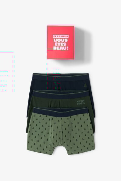Coffret 3 boxers esprit No&euml;l