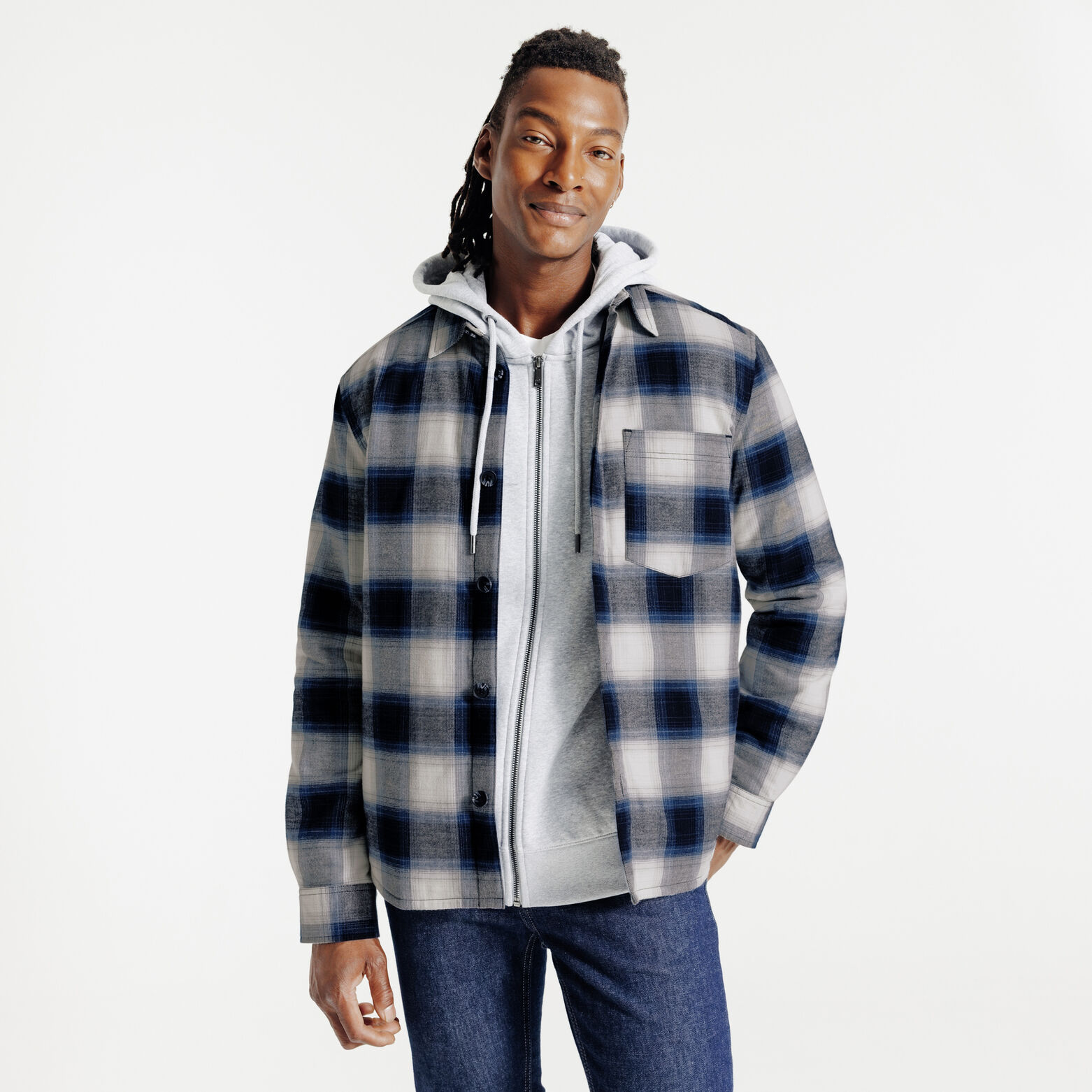 Surchemise doubl&eacute;e en coton