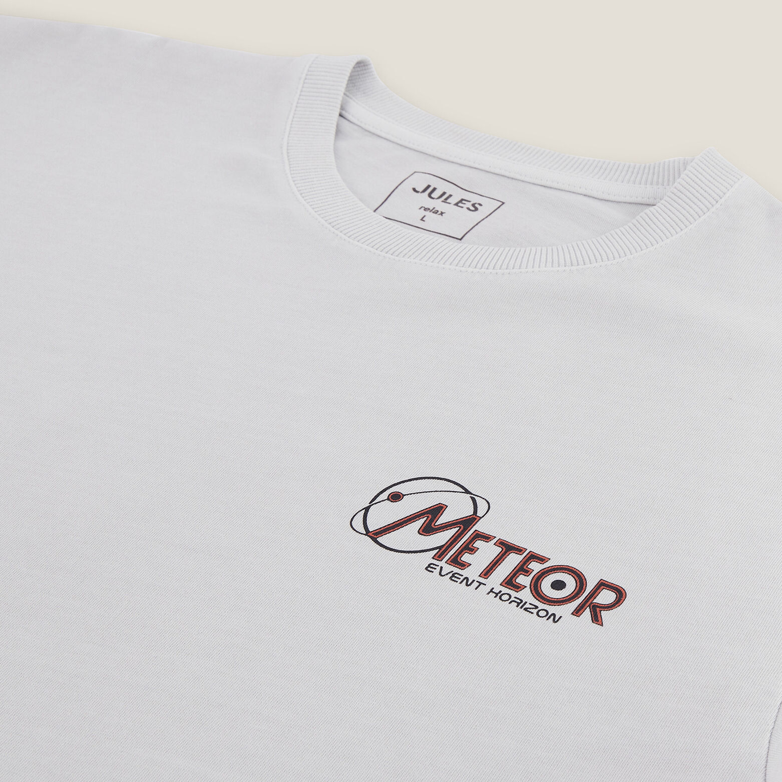 Tee shirt col rond imprim&eacute; poitrine en coton