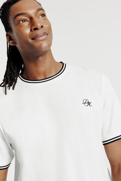 Tee shirt mati&egrave;re fantaisie contrast&eacute;