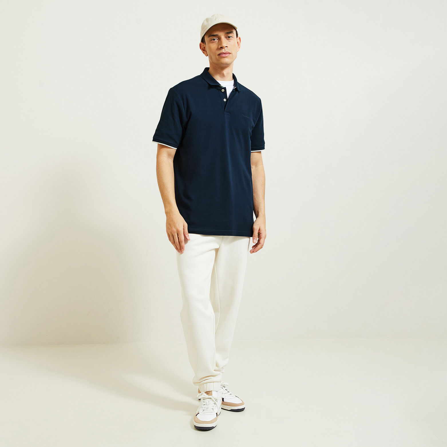 Polo met korte mouwen en borstprint