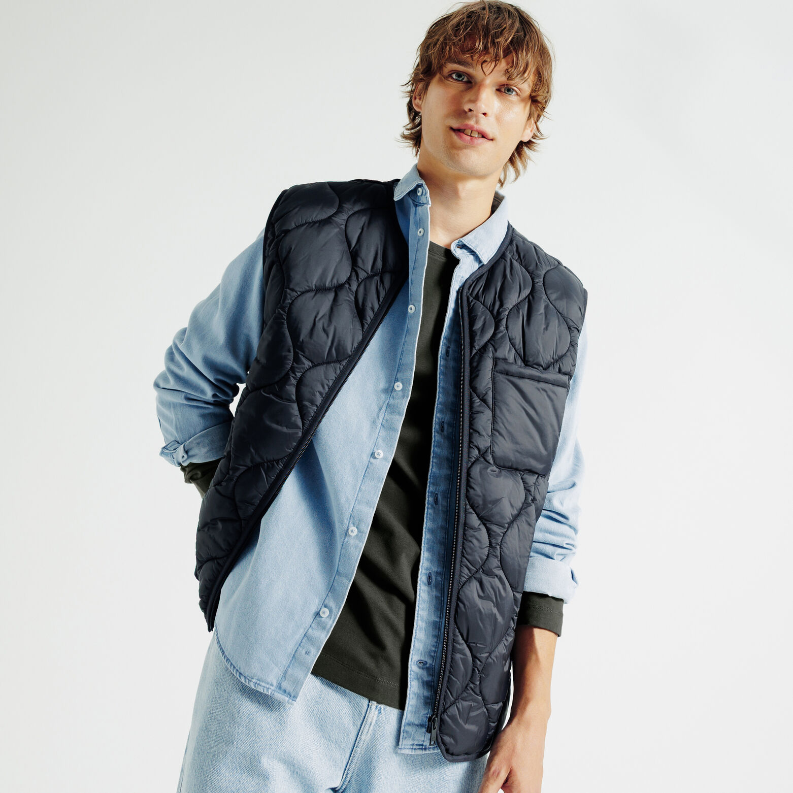 Slim basic T-shirt met ronde hals