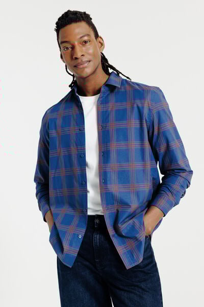 Regular fit geruite hemd in katoen