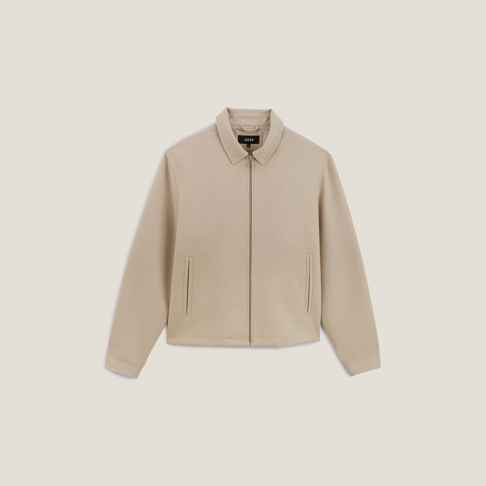 Veste mi-saison zipp&eacute;e col chemise