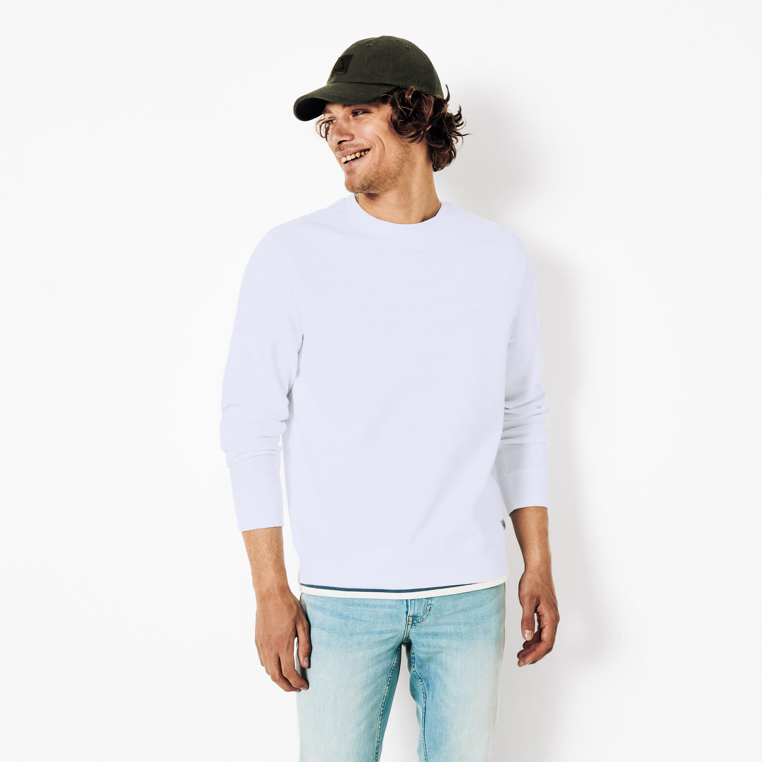 Sweater ronde hals in textuurstof